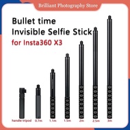 【In stock】For insta 360 1.2m Invisible Selfie Stick For Insta360 X3/ONE X2/R/RS Universal Bullet Time Handheld Tripod Rotary Bundle Camera Accessories WIIW