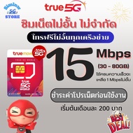 ซิมเทพทรู5Gความเร็ว 4 - 20 Mbps ไม่อั้น ไม่จำกัด+ เพิ่มโทรฟรีไม่อั้นทุกเครือข่ายได้ + Wifi +TrueID 30 วัน ชำระค่าโปรก่อนใช้งาน