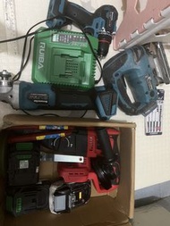 makita牧田18v積梳跟代用機油壓鑽。磨機。電批跟3電一充