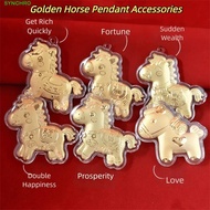 SYNCHRO Golden Horse Accessories, Creative Year of Horse  Pony Keychain Accessories, Ornament Mascot