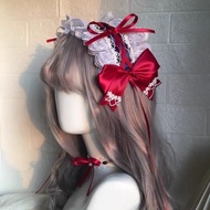 Lolita White Snow White Headband Bow Necklace Cute Hair Accessories lolita Headwear Japanese Girl Ac