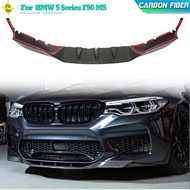 Carbon Fiber Car Front Bumper Lip Spoiler Splitters for BMW 5 Series F90 M5 Sedan 2017 2018 Racing F
