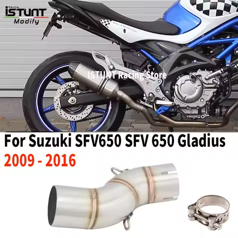 Slip On For Suzuki SFV650 SFV 650 Gladius 2009 - 2016 SFV-650 Motorcycle Exhaust System Middle Link 
