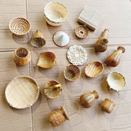 Decorative mini bamboo items, small decorative baskets CNY