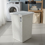 DKW HH-1110 ตะกร้าใส่ผ้าลายสาน มีฝาปิด (มี 2 สี) Square laundry basket with lid