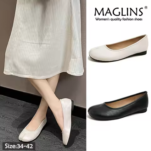 Tabi Ninja Shoes Woman Microfiber Leather Comfy Flats Split Toe Slippers Soft Bottom Loafers Brief L
