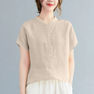 เสื้อเบลาส์แขนสั้นหรูหราของผู้หญิง ZANZEAเสื้อเบลาส์แฟชั่นเสื้อฤดูร้อนวินเทจติดกระดุมเสื้อเสื้อยืดผู