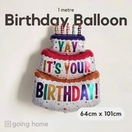 [SG Stock] 1 Metre Tall Birthday Balloon Party Decoration Birthday Cake Candles Surprise Celebration