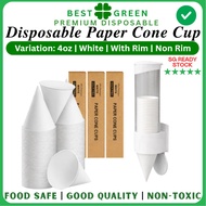 4OZ Disposable Paper Cone Cup | Water Dispenser Cup | Mouth Rinse Cup | Paper Drinking Cup | Event U