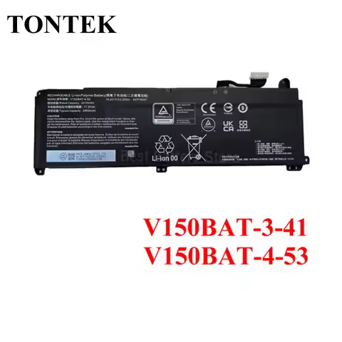 Laptop Battery For CLEVO V150BAT-3-41 11.55V 3465mAh 41Wh V150BAT-4-53 15.4V 3510mAh 53.35Wh V150PNH