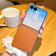 Ốp điện thoại cho Samsung Galaxy Z Flip 7 FE 6 mạ điện cao cấp vàng bảo vệ bìa với Crossbody Vai Dây