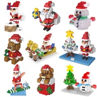 Mini Blocks Santa Claus Model Micro Building Blocks Toys For Children Christmas Snowman Kids Christmas Gift  Bricks  Figures