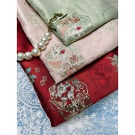 [maki FABRIC] Luxurious Brocade Fabric with Jade Rabbit Pattern, 1.5m size, modern ao dai, non-stret