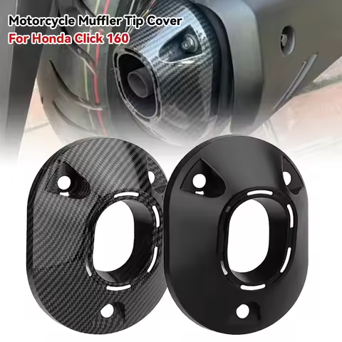 For Honda Click 160 ABS Motorcycle Muffler Tip Cover Glossy Carbon Fiber Black Exhaust Tip Garnish A