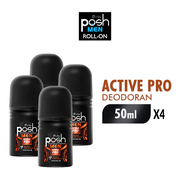 [Paket Isi 4] Posh Men Roll On Active Pro 50ml