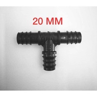 20MM Equal Tee Irrigation Fitting Hydroponic Water Hose Connector Fertigasi