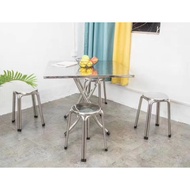 90cm x 90cm  Solid Stainless Steel Portable & Foldable Table