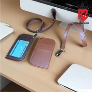 Razmi Store Leather Name Tag Holder + Lanyard – Employee / Event / Seminar ID Card Holder