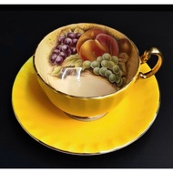 Aynsley 🇬🇧 Made in England Fruit Orchard Yellow Oban Cup & Saucer