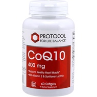 PROTOCOL FOR LIFE BALANCE CoQ10 400mg - with Vitamin E & Soy Lecithin - CoQ10 Supplement - Halal & E
