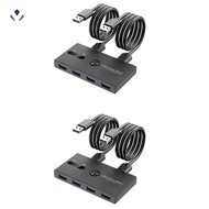 [neil_brown.]2X USB 3.0 Switch 2 in 4 Out KVM Docking Station Printer Sharing Device Monitor Adapter