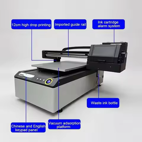 All In One Inkjet 2 In 1 60cm UV Flatbed Machine For Pen Acrylic Golf Ball 360 Rotary A1 UV Flatbed 
