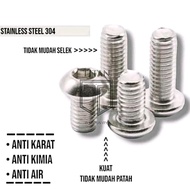 (10pcs) BAUT BUTTON L M12 x 20 / baut L STAINLESS STEEL SS304 / baut payung Anti karat