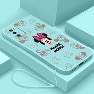 Samsung Galaxy A01 A03 Core A70 A70s J7 Prime J4 J6+Plus J7 J5 Pro Casing Cartoon Minnie Mobile Case Cute Mouse Liquid Silicon Full Camera Protected Cover