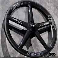 Ardently Fivespoke 5 Spoke Front Rear Wheel Wheels Rim Rims 700c Sepeda Fixie Fixed Gear Track Road 