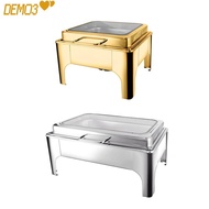 [DEMO3] Buffet Stove, 6/9L Stainless Steel Chafing Dish Buffet Set,  with Transparent Hydraulic Lid 