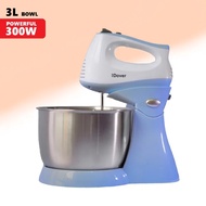 3L 300W Hand &amp; Stand Mixer w/ Stainless Steel Bowl, Egg Beater Whisk &amp; Dough Hook Flour Baking Kitchen Food Processor