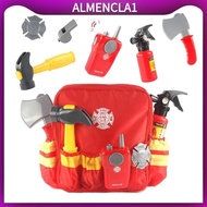 [Almencla1] 7PCS Cosplay Fireman Suit Enlightenment for Kids Halloween and Accessories