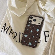 Vintage Maillard Leopard Print Minimalist Pentagram Phone Case Compatible With Apple 17 Pro Max,E 16