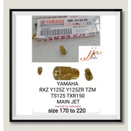 RXZ Y125 TZM TS125 TXR150 MAIN JET CARBURETOR SIZE 170 175 180 185 190 195 200 205 210 215 220