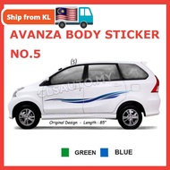 TOYOTA AVANZA Sticker Car Body Side Lining (7 Designs) - [Original Design Side Body Sticker Pelekat 