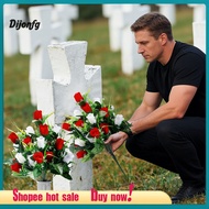 [SE] Artificial Flower Bouquet Cemetery Flower Decoration 2 Pcs Artificial Cemetery Flowers with Vas