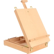 Table Top Painting Easel, Adjustable Wood Table Sketch Box Easel, Desktop Artist Easel for Student D