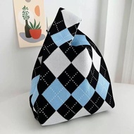 Knitted hamper bag Hand Bag/ Knit Knot Bag Fine Knit Knot Bag/