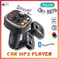 TECNIX CHR-B020 Car Stereo Receiver Bluetooth 5.0 FM Transmitter Mp3 Player Dual USB RGB