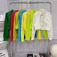 Rough Crochet Shirt, 1-Pocket Flap, Youthful, Personality, Shows Off Your Waist