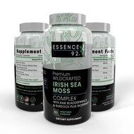 Essence 92’s Organic Sea Moss Capsules I Wildcrafted Irish Moss, Burdock Root, Bladderwrack Capsules