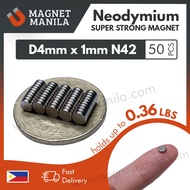 Magnet Manila D4mm X 1mm Neodymium Magnet N42 Super Strong Earth Permanent Disc Round