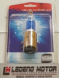 Bohlam BA20D Autovision Diamond Blue Lampu Motor Vespa Thunder Kymco