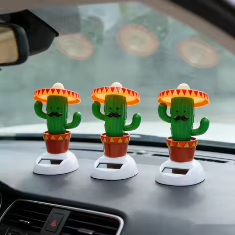 Car Ornaments Soldier Solar Powered Dancing Shaking Head Cartoon Creative Gift Cactus Auto Dashboard
