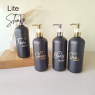 Luxury Aesthetic Liquid Soap Bottle 500ML BLACK DOFF GS