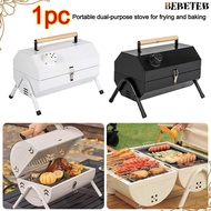 BEBETEB Barbeque Stove, Multifunctional Dual Side BBQ Grill, Portable Folding Barbecue Tools Camping
