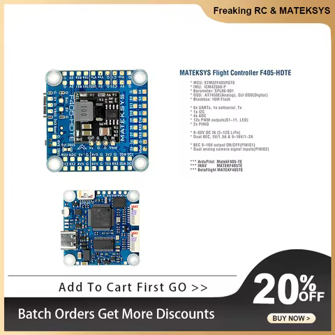 MATEK Mateksys F405-HDTE F4 Flight Controller STM32F405 Built-in Dual BEC