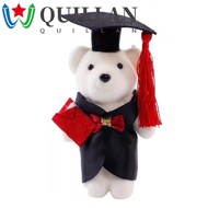 QUILLAN Graduation Bear Doll, Graduation Season Graduation Ceremony Bachelor Bear Plush Toy, Celebrate Party Congratulation Commemorative Doctor Cap Bear Toy Happy Graduation