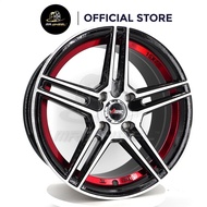 New Sport Rim ATOMIC ATM-523 15x7 4x100 ET35 Matt Black Machine Face + Red Undercut 15 inch 15 inci 