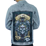 JEASO Jaket Jeans Printing (Pria & Wanita ) Slim-fitting Polos nyaman distro Pria Denim  Panjang Teb
